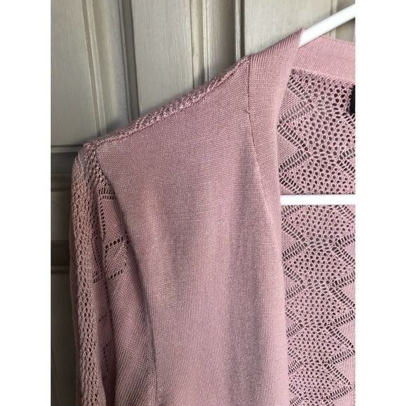 SIENNA SAGE Womens Dusty Rose Open Front Cardigan Sweater SzL Pre-Owned - Picture 4 of 10